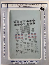 Microscale Decal N Scale 60-414 Pacific Fruit Express 40’ Reefers