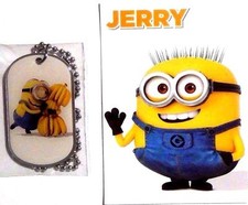 Despicable Me 2 Minions Jerry Sticker Minion Stuart Dog Tag Necklace 2 Banana