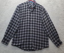 IZOD Flannel Shirt Mens Medium Multi Check Pocket Long Sleeve Collar Button Down