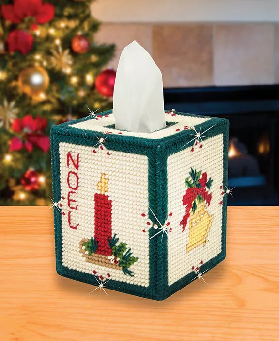 Mary Maxim Christmas Tissue Box Cover Plastic Canvas Kit eBay