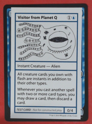 MTG - TEST CARD - Visitor from Planet Q (no PW symbol) - Mystery Booster  -i316