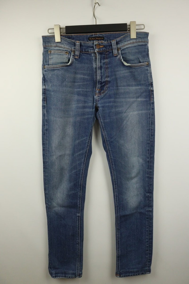 ♚40 Nudie Jeans LEAN DEAN W30 L32 NUDIE Denim LEAN DEAN Stretch Straight Slim Fit Jeans W30 L32 Zip