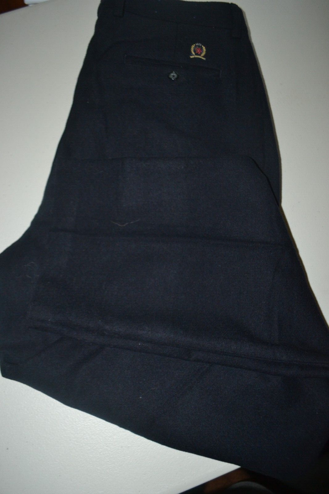 Vintage Tommy Hilfiger Men Wool Nylon Pleated Dress Pants Size 38x35