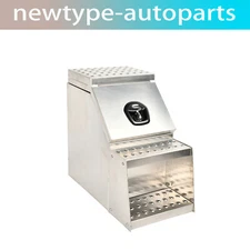 28"x25"x15" Side Mount Semi Truck Storage Aluminum Tool Box w/Saddle Step