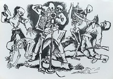 Guttuso Litografia arte italiana figurativa quadro guerra Casa Berlino Uff