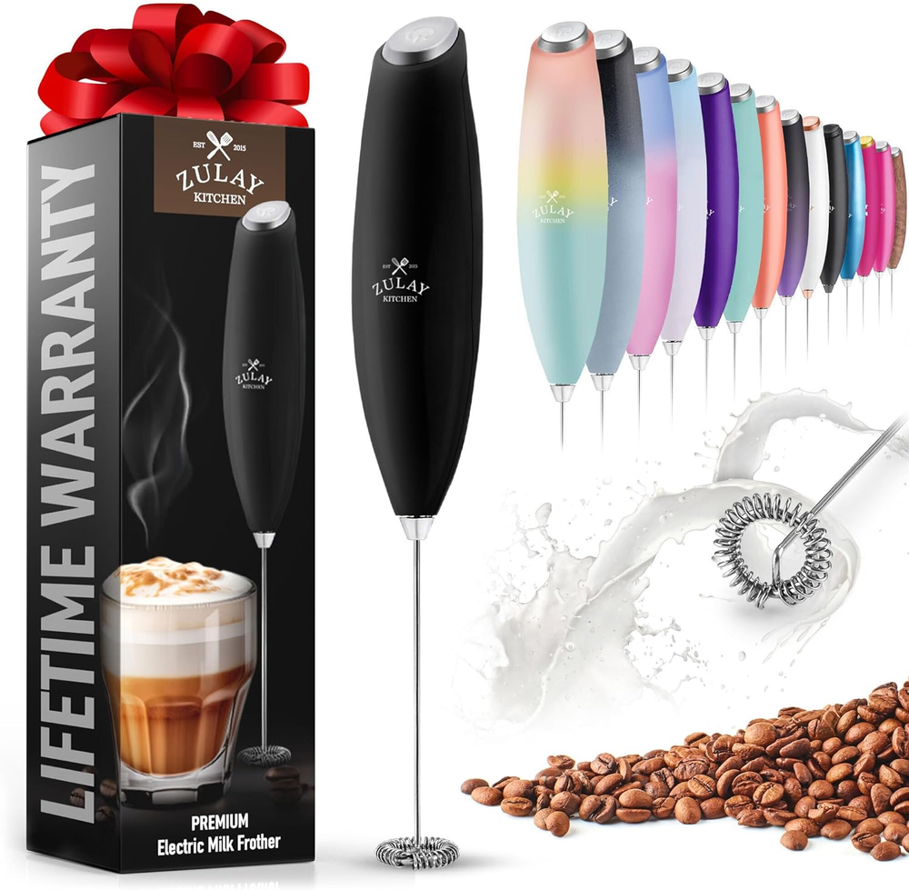 Milk Frother Wand Drink Mixer - Durable Handheld Milk Frother Electric Whisk - E