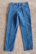 Vintage Lee Riders High Rise Tapered Leg Jeans Women's 12p 32x30 Blue Denim USA