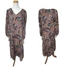 Q Neel Nordic Design Paisley Print Dress Art To Wear Lagenlook Boutique US Sz 6