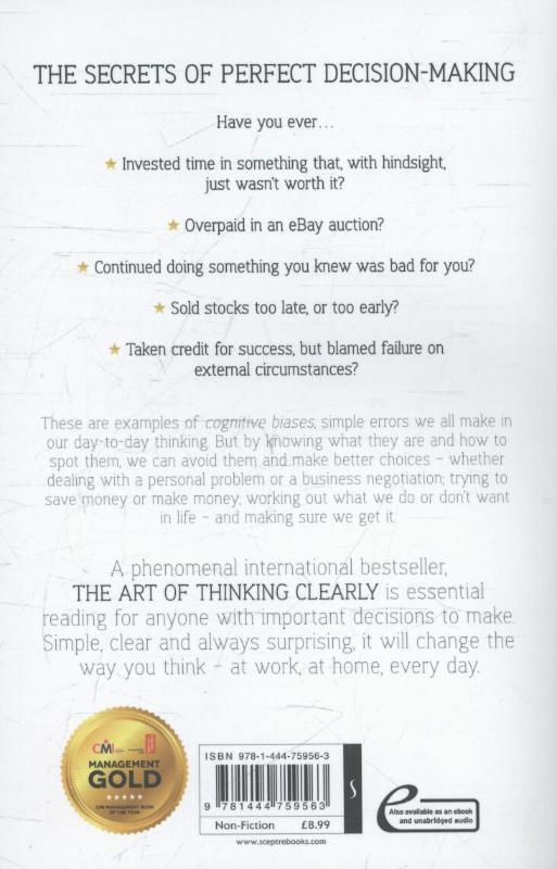 Thumbnail - The Art Of Thinking Clearly | Rolf Dobelli | Taschenbuch | X |
