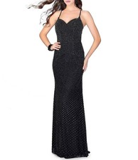 Abbi Vonn La Femme Sweetheart Spaghetti Strap Open-Back Studded Dress Sz 4, $529