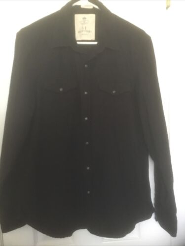 A E Outfitters Black Cotton Snap Up Size Large  Vi