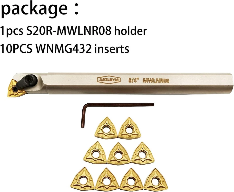 3/4" Hartmetall Drehmeißel Bohrstange 20mm Drehwerkzeughalter S20R-MWLNR08 - Bild 4 von 4