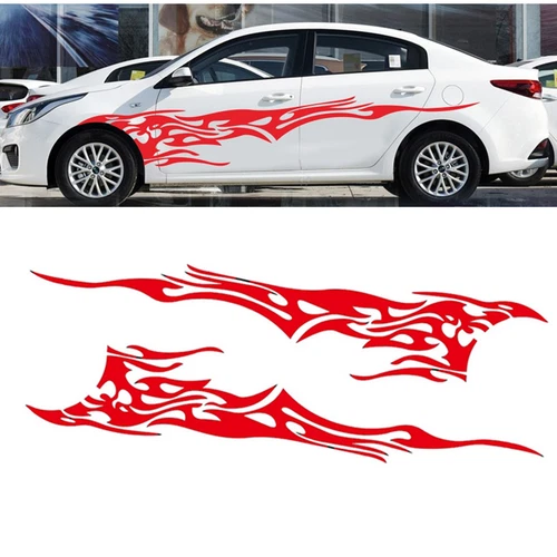 Red Flame Decal Set Large Graphic Body Vinyl Sticker For Car Truck Accessories - Bild 2 von 8