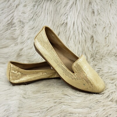 AEROSOLES Gold Sequin Slip On Casual Comfort Shoes Womens Size 5.5 | eBay