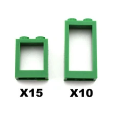 TCM BRICKS Green 1x2x2 1x2x3 Flat Front Window Pack +Glass X25 Compatible Parts