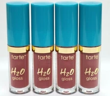 4X Tarte H20 Lip Gloss Sail Away Deep Rose Pink .033 oz each Deluxe Sample Lot 4