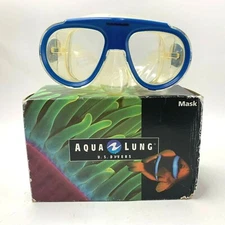 Aqua Lung Fusion Snorkling Diving Ocean Mask Blue Clear