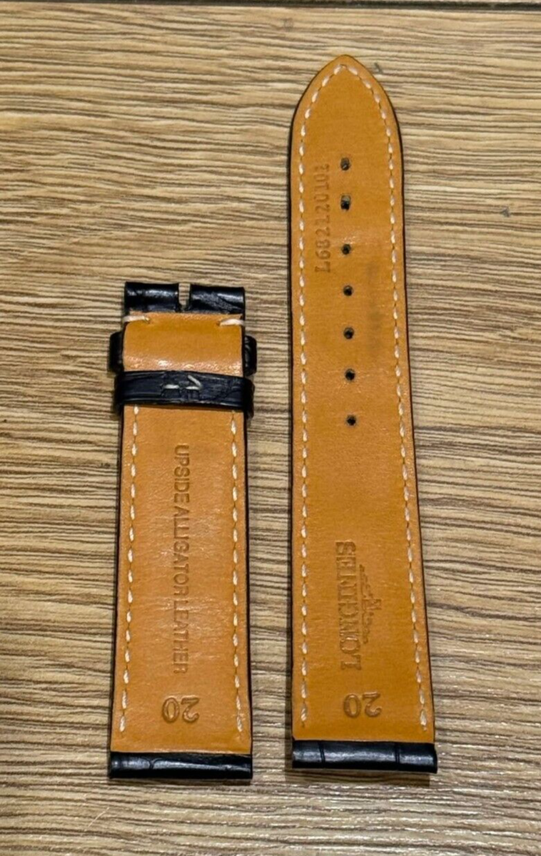Genuine Original Longines Matt Black Leather Strap 20mm 18mm 20/18  L682120102