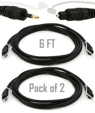 2x 6ft TOSLINK to Mini Plug 3.5mm Digital Optical Audio Cable SPDIF Optic Fiber