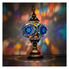 Turkish Lamp, Mosaic Morocan Desk Lamp, Asylove Turkish Authentic Lighting