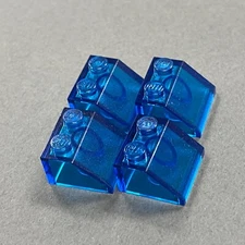Lego 6227 3039 Transparent Blue Replacement Add-on Pieces Parts Lot of 4