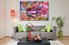 Pop Art Canvas Wall art Graffiti lip Banksy Street Art Modern Wall Home decor