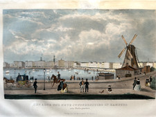 Hamburgensie von 1852 Der alte und neue Jungfernstig James Gray Stecher nach K.M