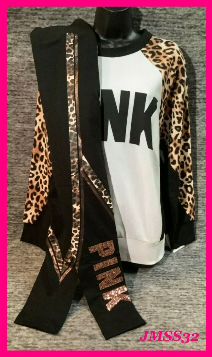 Victoria's Secret Pink Leopard Legging Pullover + Bling Victoria's Secret Pink Leopard Legging Pullover + Bling