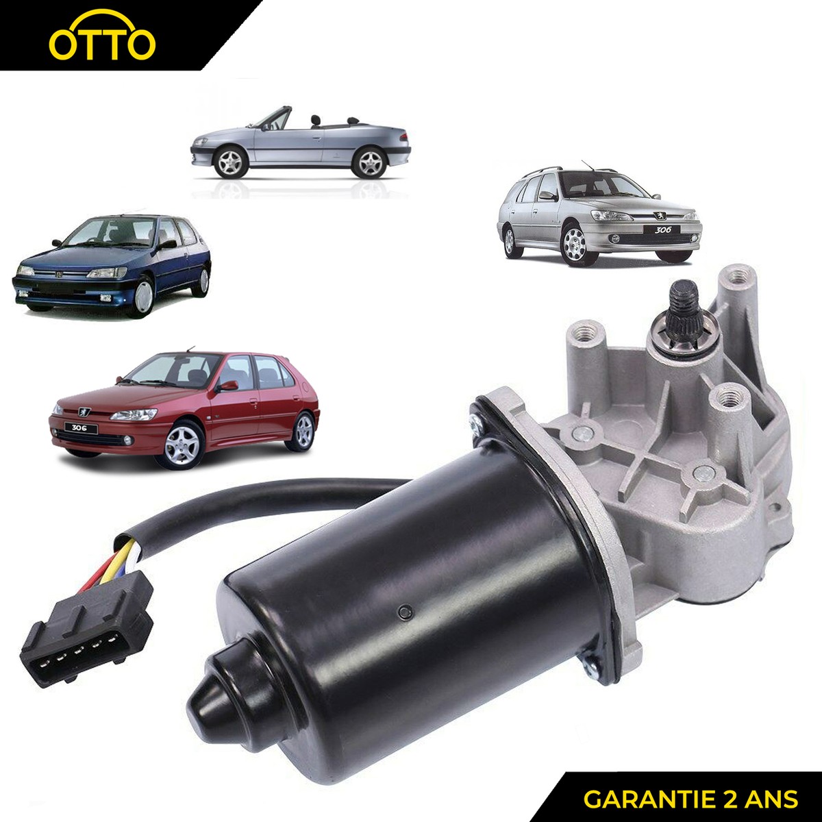 Moteur D'Essuie-Glace Avant Frankberg Compatible Avec Peugeot 307 2000-2009 - Remplace 6405P7 6405P8