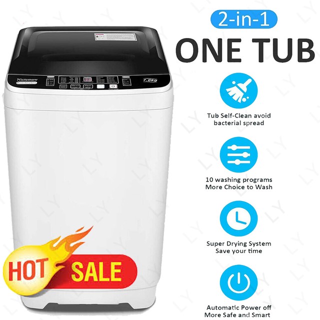 Magic Chef 2.0 Cu Ft Compact Top Load Washer Washing Machine, White