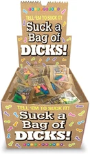 Candy Prints Suck a Bag of Dicks Assorted Flavors 100 Bags per Counter Display