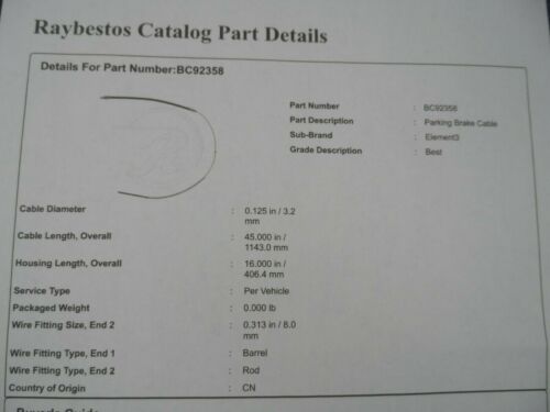 Front Brake Cable 1968-1972 Buick GS 1967-1972 Skylark 1967-1969 Special Parking - Picture 2 of 12