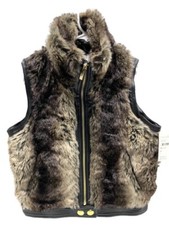 Sugarfly Faux Leather and Faux Fur Girls Vest Size M New