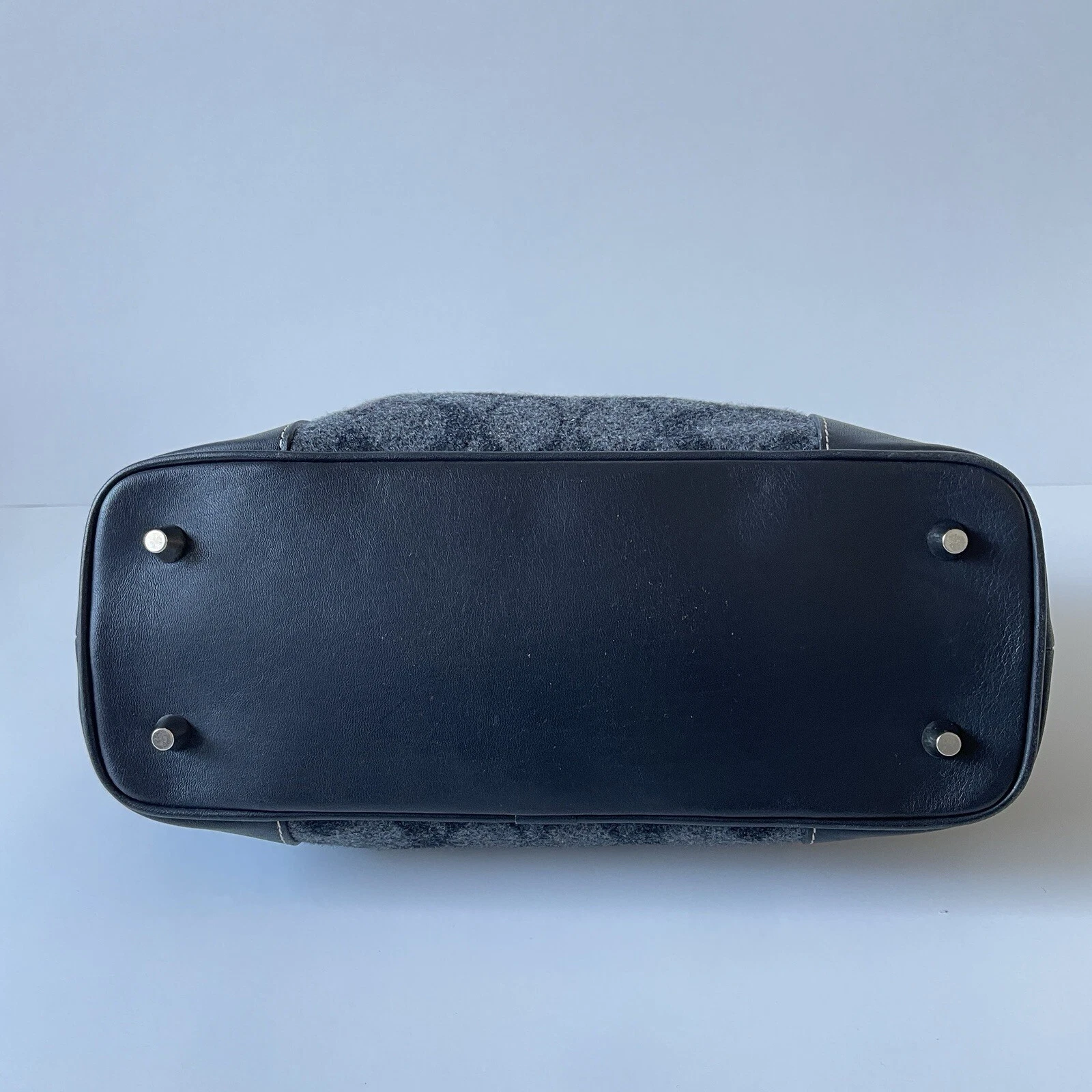 Borsa a mano vintage Coach Signature C in lana e pelle F1J 7723 Y2k