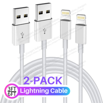 USB Charger Cable 3Ft/6Ft For iPhone 14 13 12 11 XR XS 8 7 6 5s SE Charging Cord