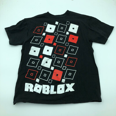 ROBLOX Red Black White Square Graphic Short Sleeve T-Shirt Youth Small 