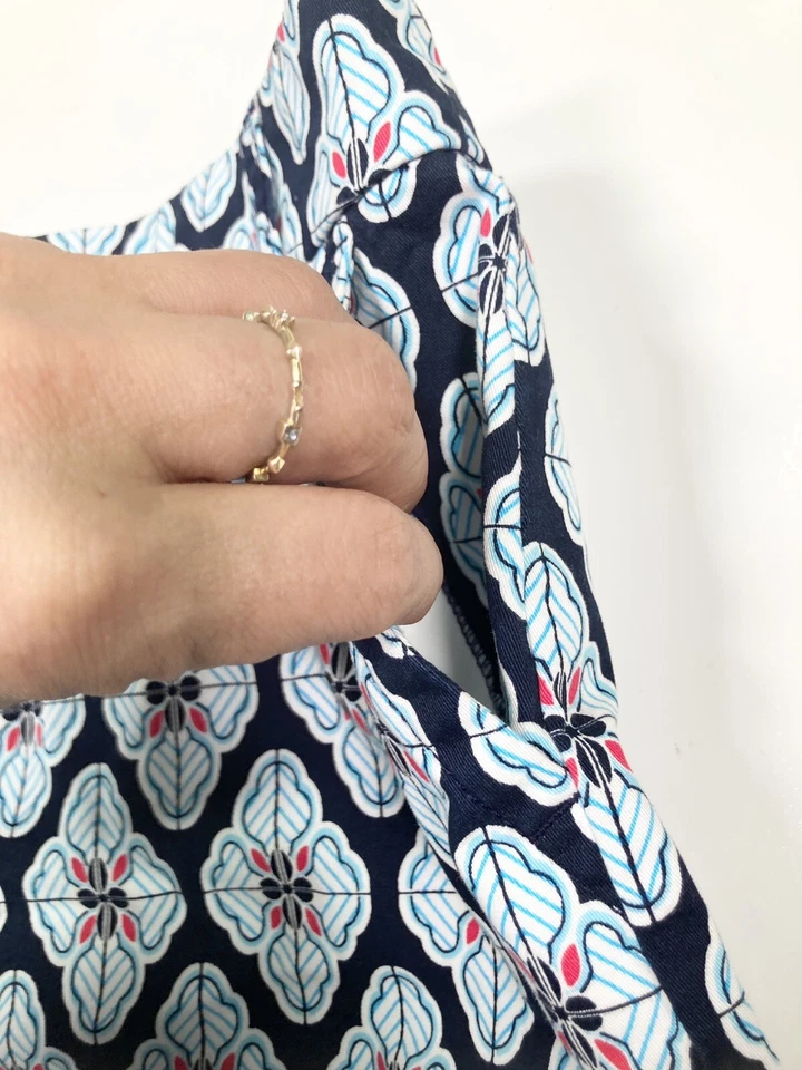 Pantalones Cortos Crown & Ivy Azul Marino Floral Frente Plano Algodón Pantalones Cortos Para Mujer Talla 12 P Foto 3 de 4