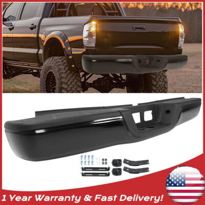 Fit for 2000-2006 Toyota Tundra Pickup Complete Black Rear Step Bumper Assembly 