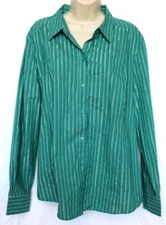 NWT Attention Green striped Collared Shirt, Choose Your Size