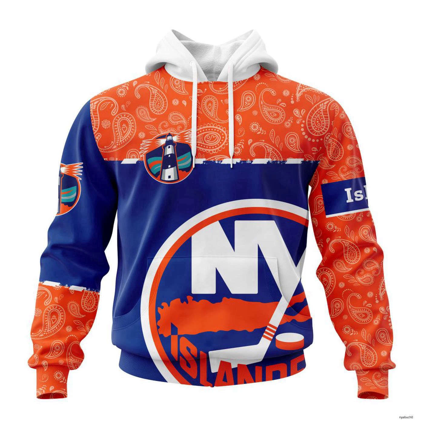 Personalized New York Islanders Hoodie Pullover Paisley Hockey Team