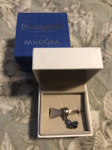 Authentic Pandora Disneyland 60th Anniversary Swarovski Mickey Dangle Ears Charm