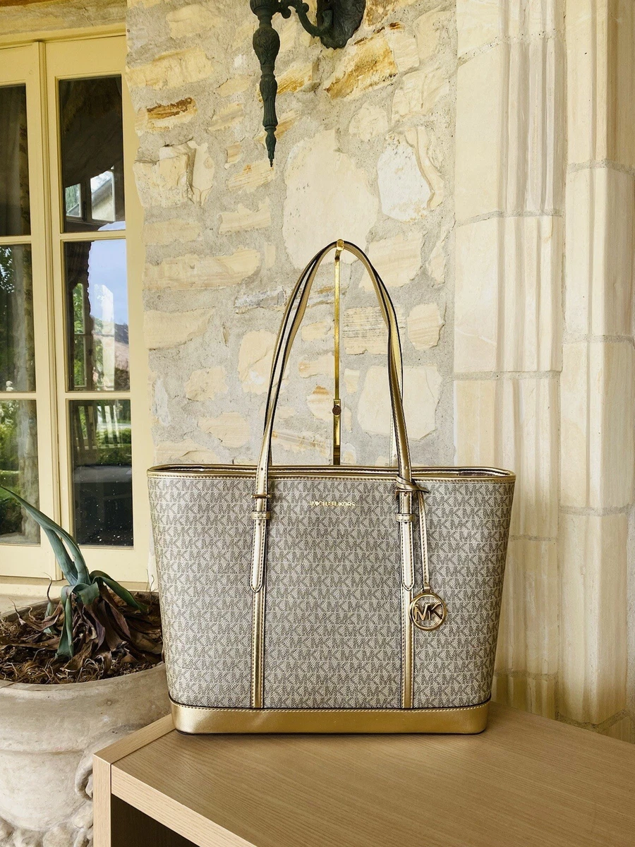 Michael Kors tote Jet set travel Large Pale Gold 194900891155 | eBay