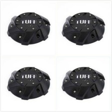 4x Satin Black Tuff At Wheels C611901 Wheel Center Hub Cap Cctt11ddsbc Wscrews