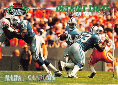 1993 Topps Stadium Club Football Barry Sanders Super Team #NNO NM DETROIT LIONS