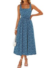 Sureple Midi Dresses for Women 2026 Spring Square Neck Tank Sleeveless A Line...