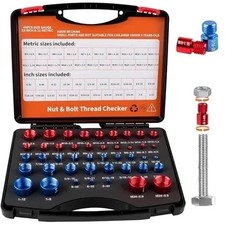 44pcs Inch Metric Set Nut Bolt Thread Checker Identifier Thread Gauges Box