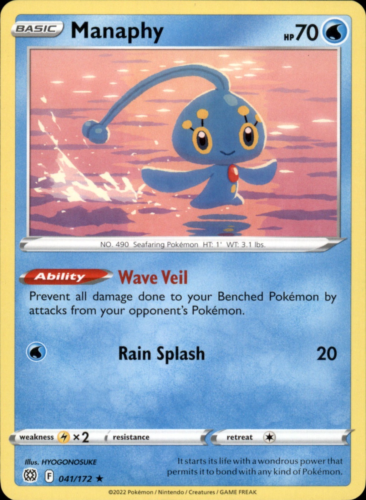 Manaphy 041/172 Rare - Pokemon SWSH09: Brilliant Stars