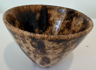 Handmade Ceramic Bowl brown glossy Local Artisan Pottery 56