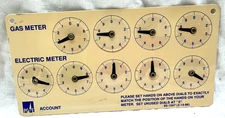 Vintage PG&E Gas water meter account reading utility card white or tan