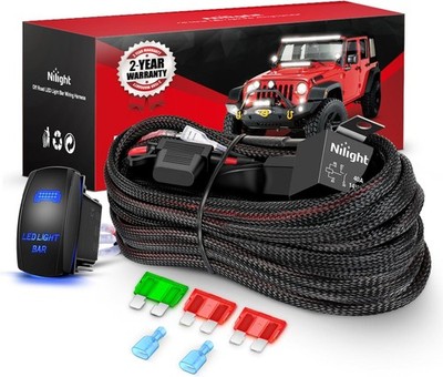 Wiring Harness Kit Nylon 12 AWG 1 Lead 12V 5Pin Rocker Switch for LED Light Bar